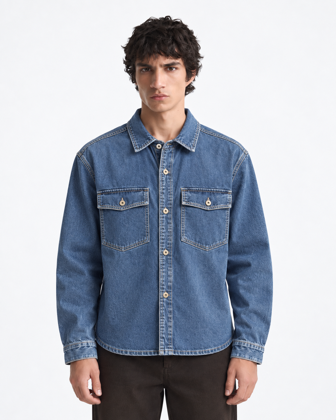 KH Society Autumn Denim Shirt — Dark Blue