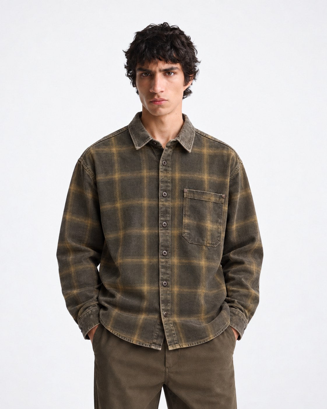 KH Society Autumn Check Overshirt — Brown Check
