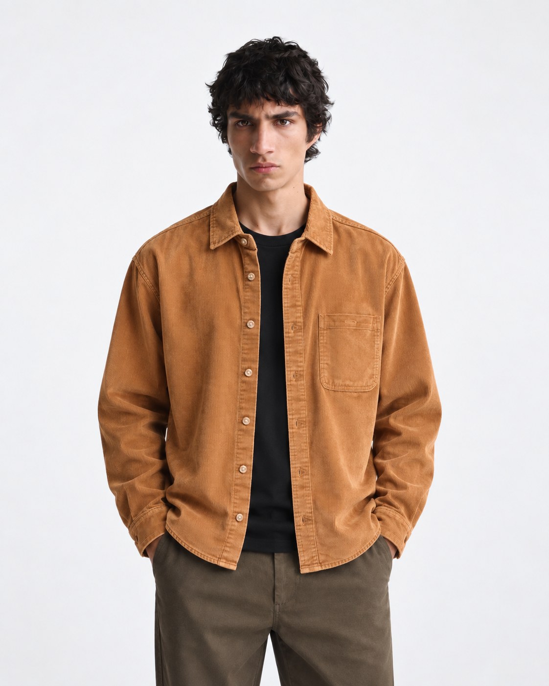 KH Society Corduroy Shirt — Camel